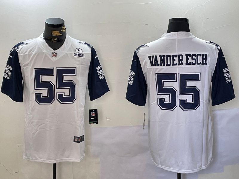 Men Dallas Cowboys #55 Vanderesch White 2024 Nike Limited NFL Jersey style 4